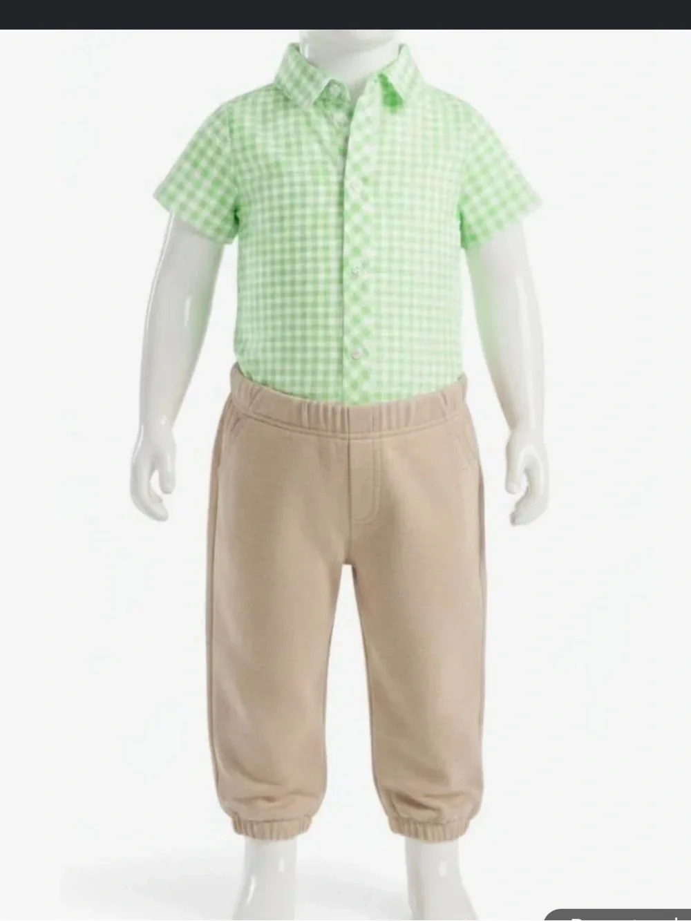 First impressions baby boys gingham oxford bodysuit and pants set